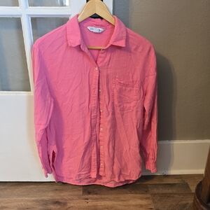 Old Navy Women's Casual Pink Button-Down Shirt